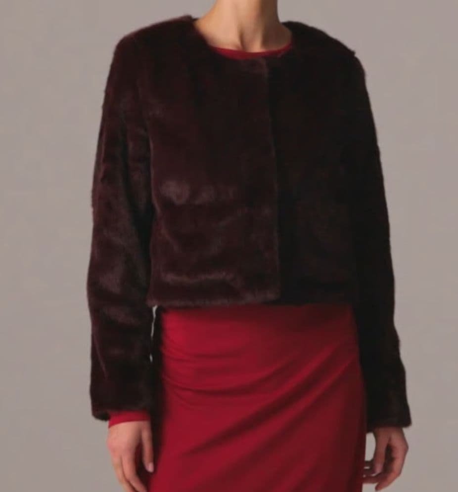 J. Crew Faux Fur Crop Coat - Image 1
