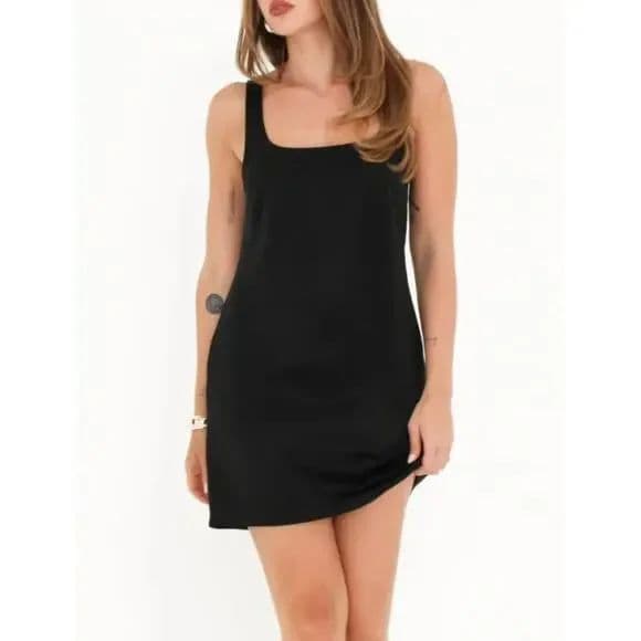 Monaco Satin Mini Dress - Image 1