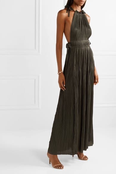 Ulla Johnson Augustine Pliss Satin Maxi Dress - Image 1