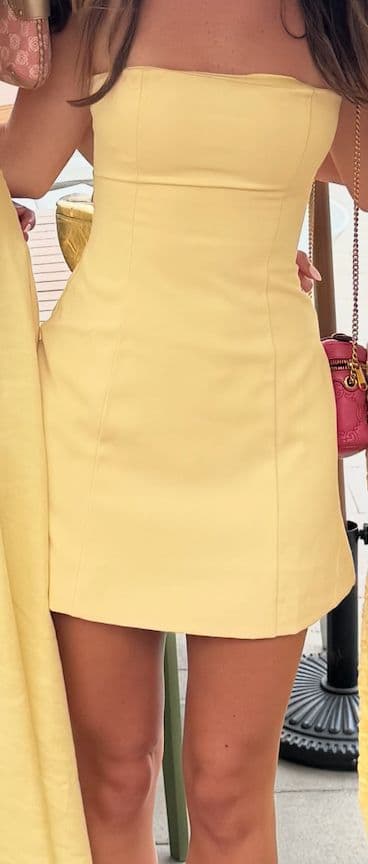 yellow strapless mini dress - Image 2