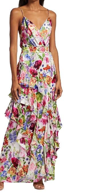 alice + Olivia ruffled floral gown - Image 1