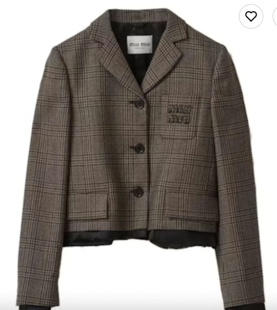 Miu Miu brown plaid blazer - Image 1