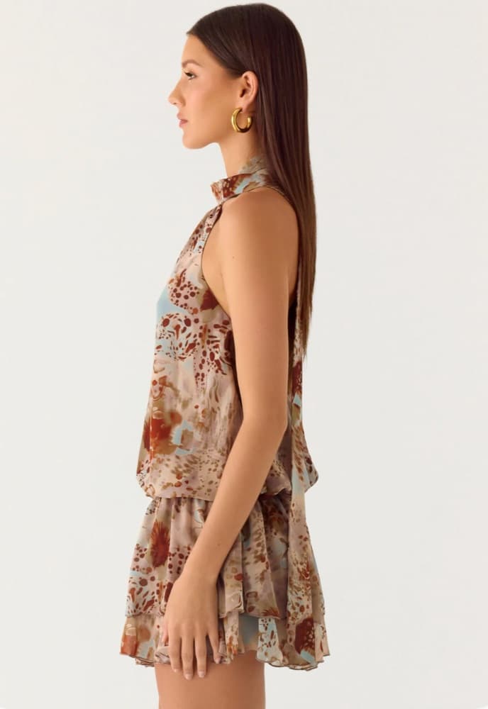 Peppermayo Rhodanthe Drop Waist Mini Dress - Desert Blur - Image 3