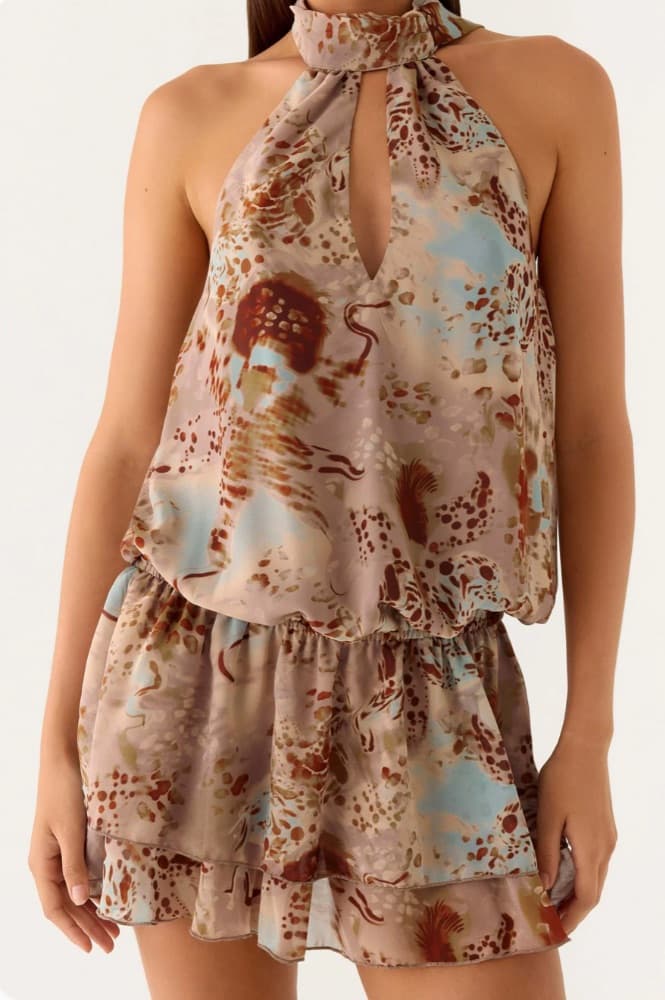 Peppermayo Rhodanthe Drop Waist Mini Dress - Desert Blur - Image 4