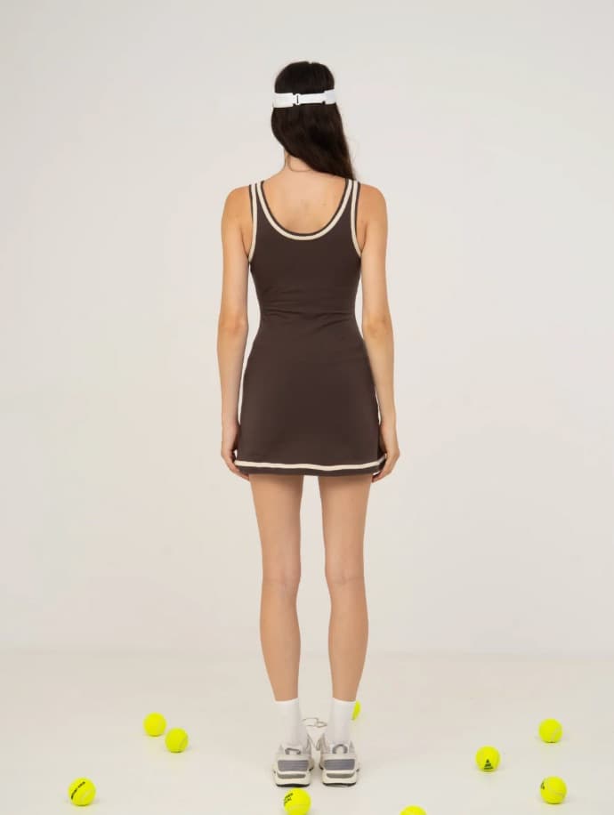 Carmen Says SERVE BROWN JERSEY MINI SPORTS DRESS - Image 4