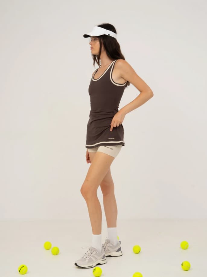 Carmen Says SERVE BROWN JERSEY MINI SPORTS DRESS - Image 5