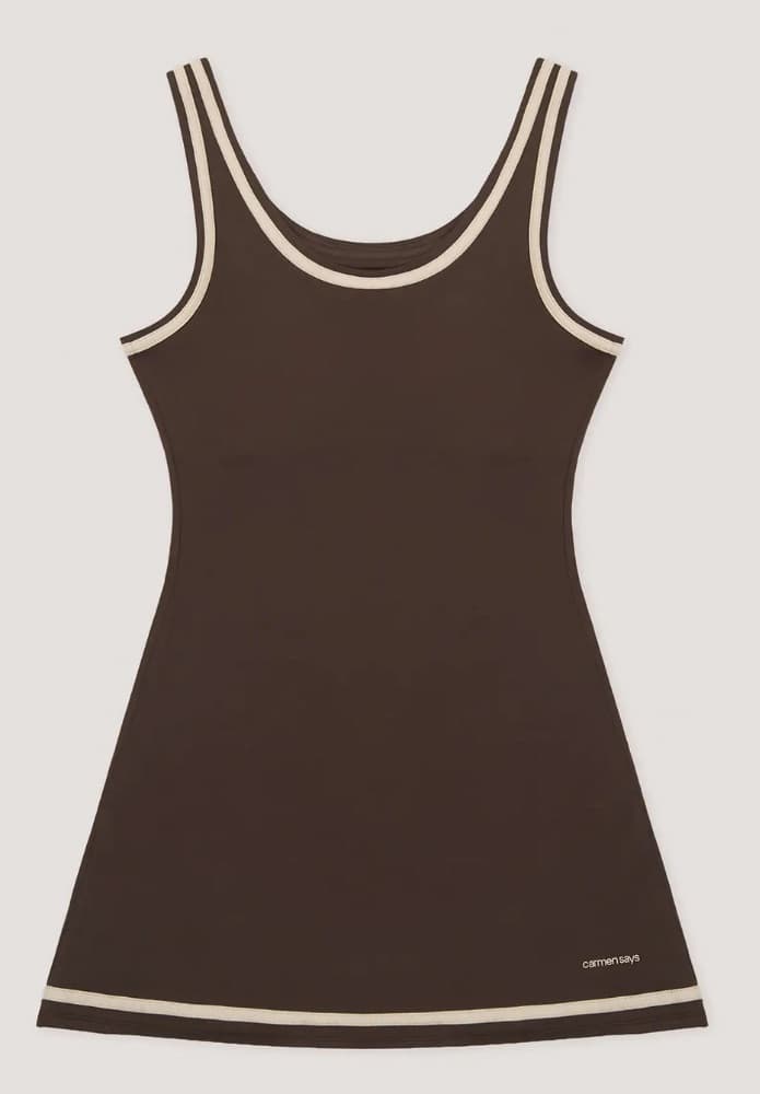 Carmen Says SERVE BROWN JERSEY MINI SPORTS DRESS - Image 6
