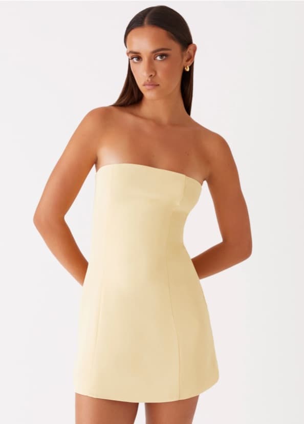 PepperMayo - Ayanna Strapless Mini Dress - Yellow - Image 1