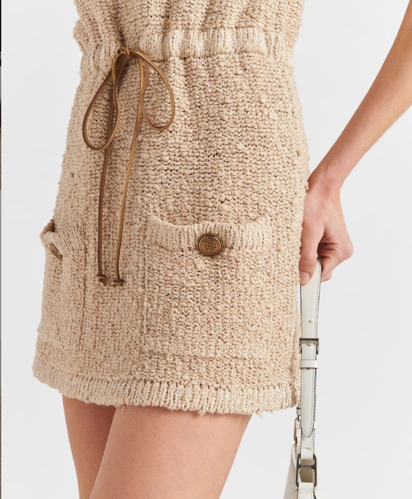 Prada boucle/textured knit sleeveless mini dress (SS22) - Image 3
