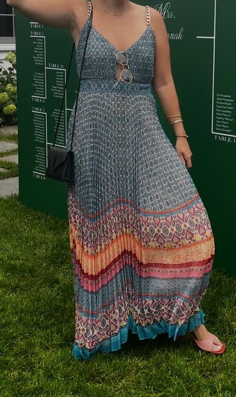 Alice and Olivia Gloria Chain Strap Printed Maxi Dress - Image 2
