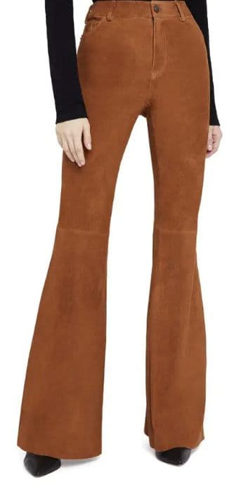 High waist suede flare pants - Image 2