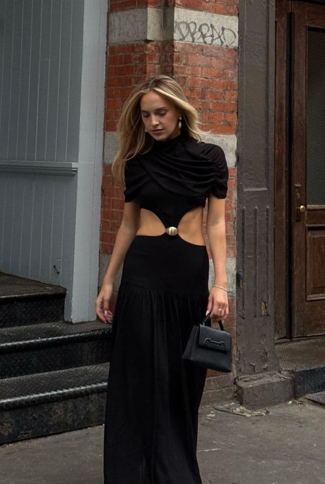 Meshki Georgina Chiffon Midi Dress - Black - Image 2