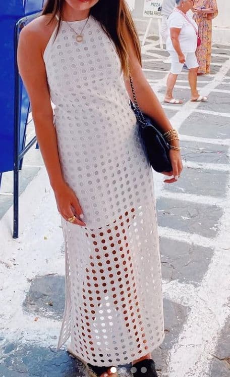 Vineet Bahl Eyelet Halter Dress White - Image 2