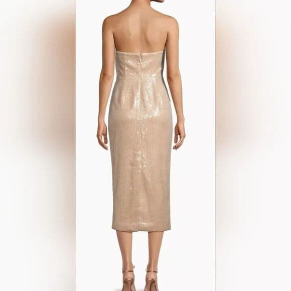 Milly Kait Sequin Midi Dress Gold - Image 2