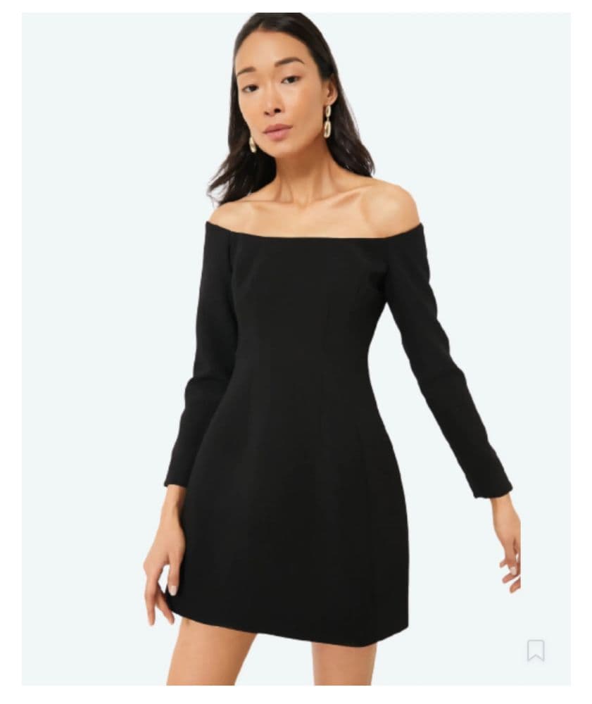 Tuckernuck Black Blakely Dress Off Shoulder Fit Flare Mini - Image 1