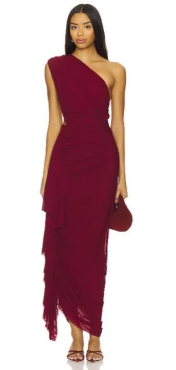 Red One Shoulder Dress - Image 2