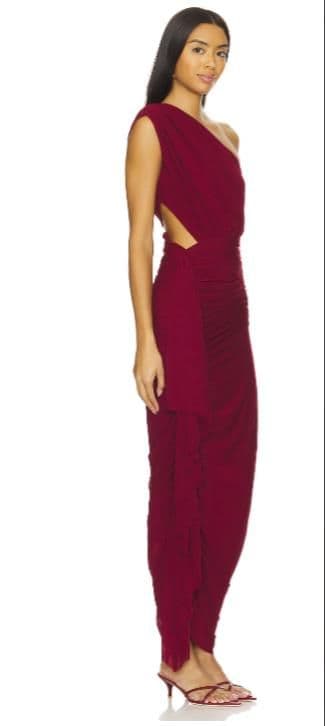 Red One Shoulder Dress - Image 3