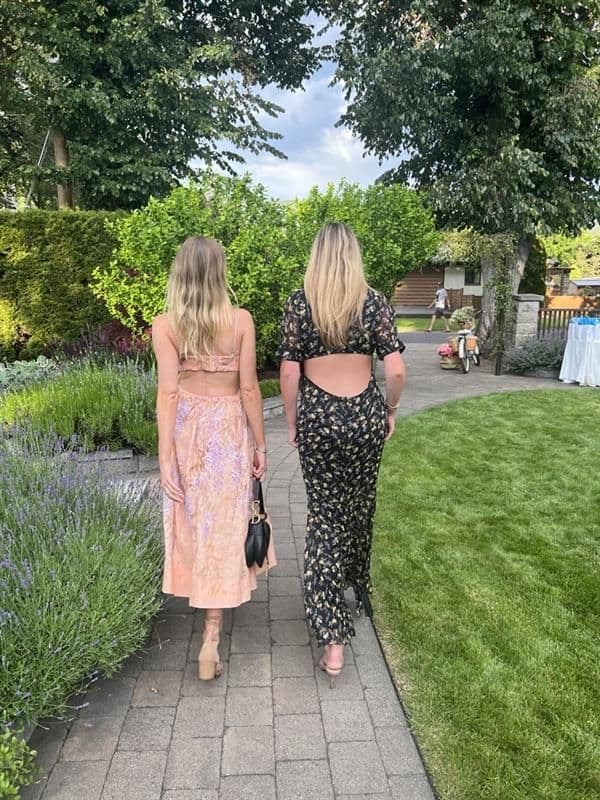 Wedding Guest Floral Printed Backless Dress - Image 1