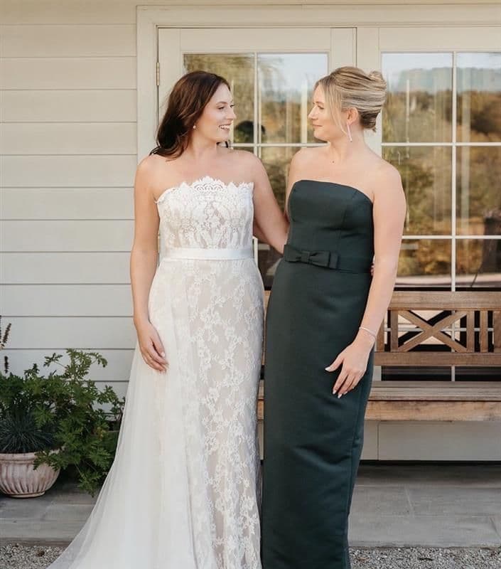 Wedding Guest Gown/Dress Strapless with Bow Detail - Image 2