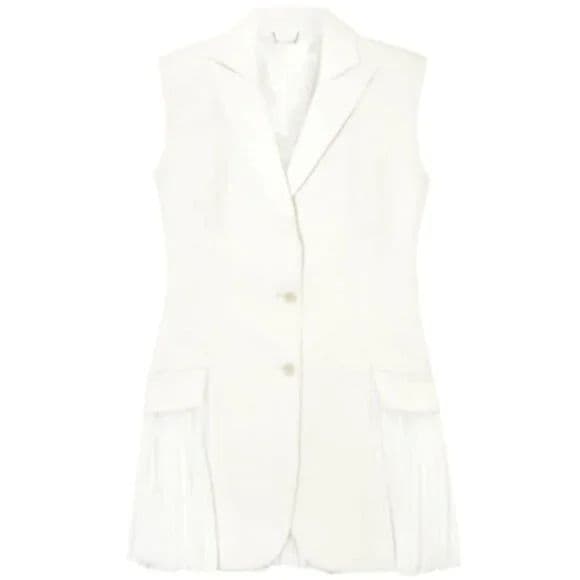 Simkhai Arbor Pleated Sleeveless Blazer Minidress in White  NWT - Image 3