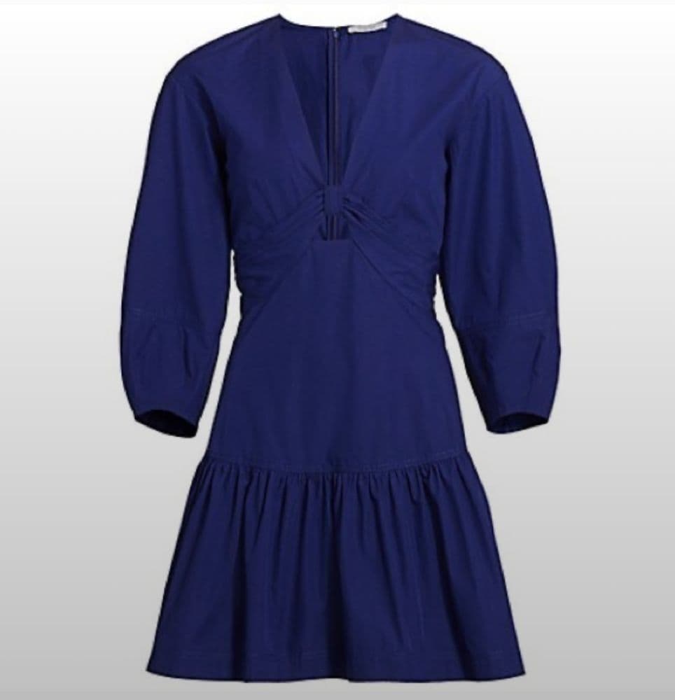 Derek Lam 10 Crosby Talia Cutout Mini Dress in Indigo Blue - Image 3