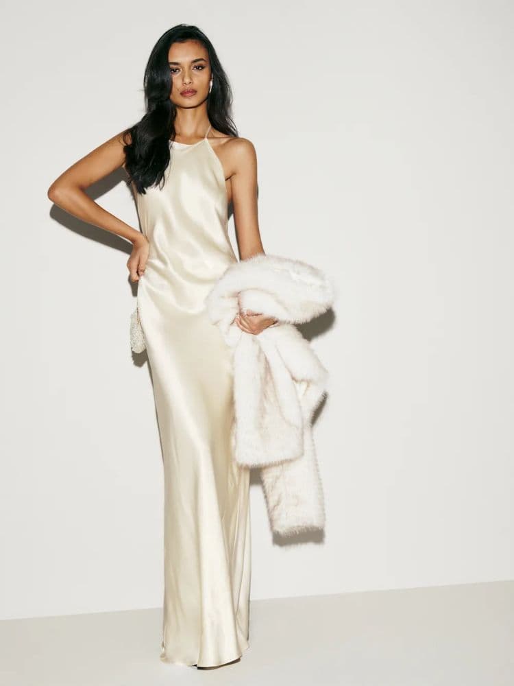 Reformation Maxi White Silk Dress - Image 3
