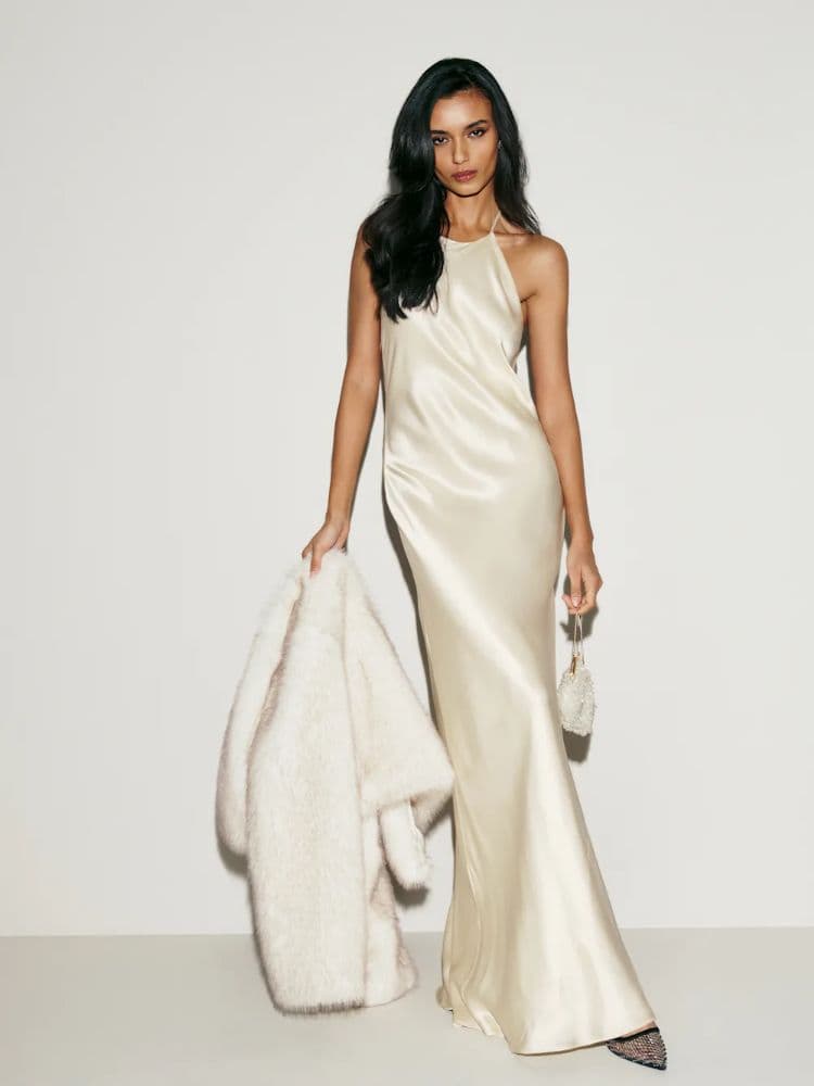 Reformation Maxi White Silk Dress - Image 1