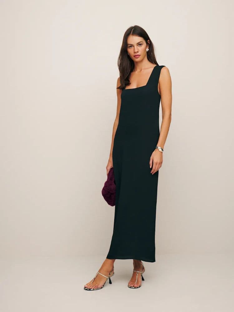 Reformation Black Maxi Minimalist Dress - Image 3