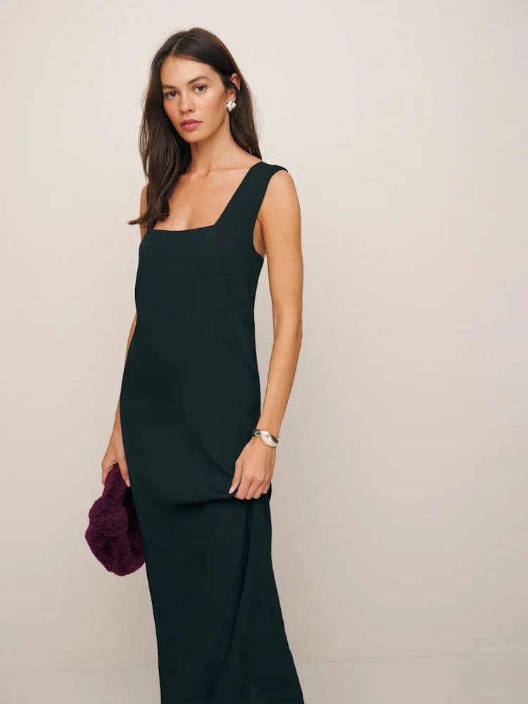 Reformation Black Maxi Minimalist Dress - Image 4