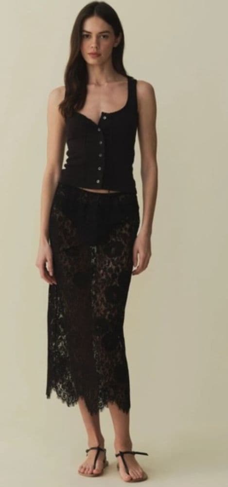 DOEN NANDI SKIRT IN DAFFODIL BLACK - Image 3