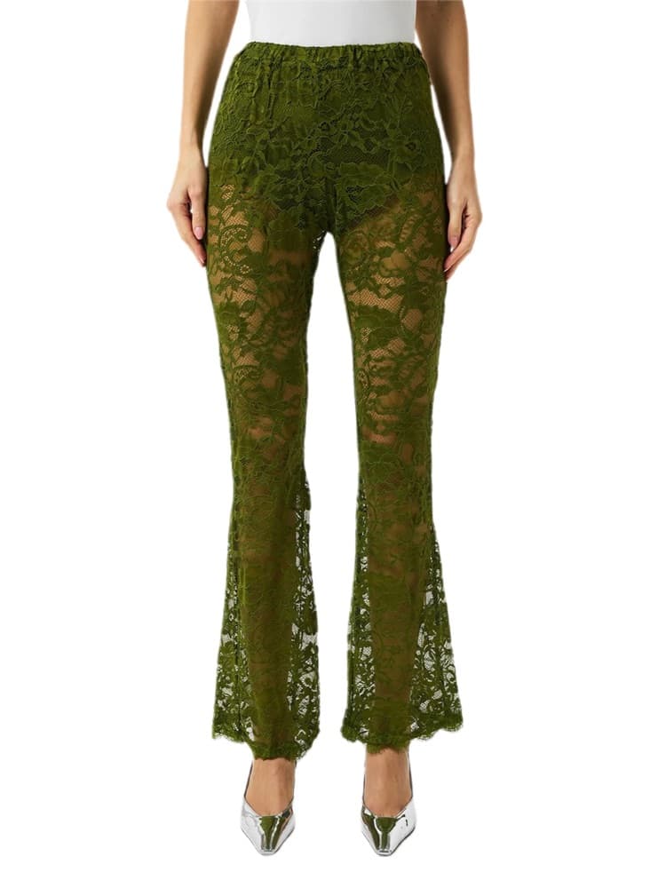 Never Fully Dressed + Olive Lace Diva Trouser in Size 6 - Image 4