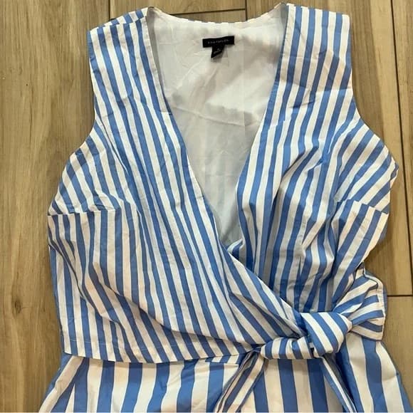 Ann Taylor Blue and White Striped Midi Dress / 10 - Image 2