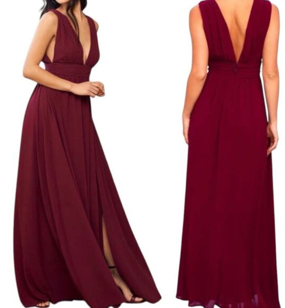 Lulu's Heavenly Hues Dress in Burgundy - Image 1