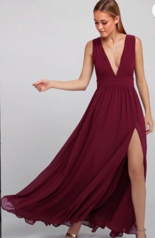 Lulu's Heavenly Hues Dress in Burgundy - Image 2