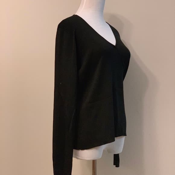 Ann Taylor Faux Wrap Knit Silk Top / M - Image 3
