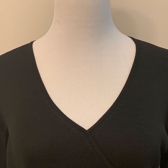Ann Taylor Faux Wrap Knit Silk Top / M - Image 5