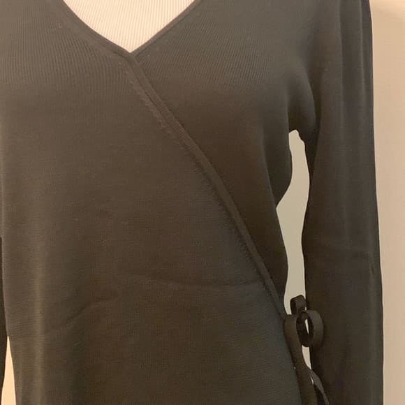 Ann Taylor Faux Wrap Knit Silk Top / M - Image 6