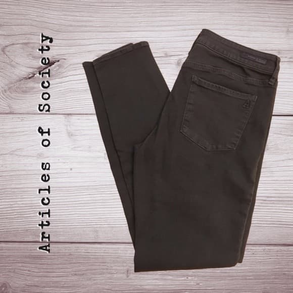 Articles of Society Skinny Dark Green Jeans Sz 29 - Image 1