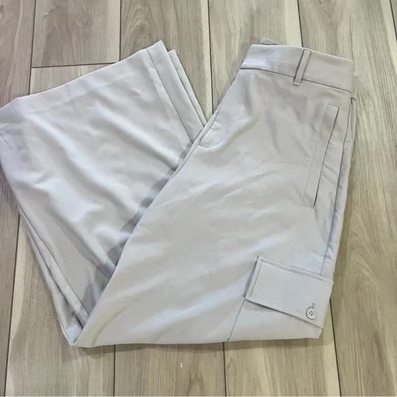 NWT Chico's Smokey Taupe Polished Wide Leg Cargo Pants - 12 (Chico Size - 2R) - Image 2