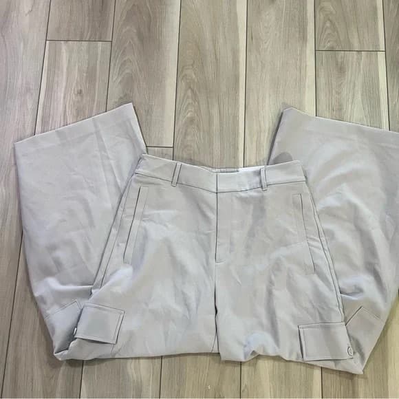 NWT Chico's Smokey Taupe Polished Wide Leg Cargo Pants - 12 (Chico Size - 2R) - Image 3