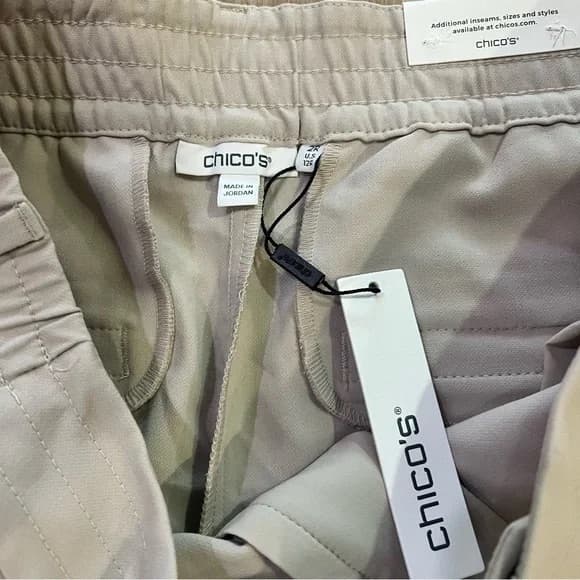 NWT Chico's Smokey Taupe Polished Wide Leg Cargo Pants - 12 (Chico Size - 2R) - Image 4
