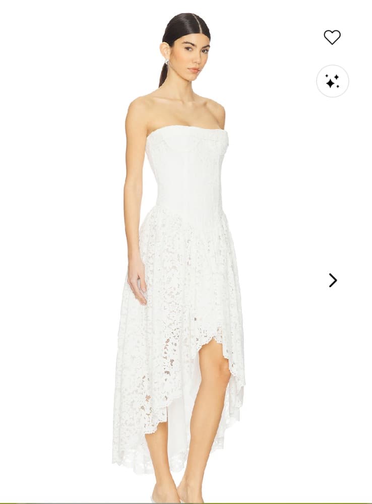 White Lace Bardot Dress - Image 1
