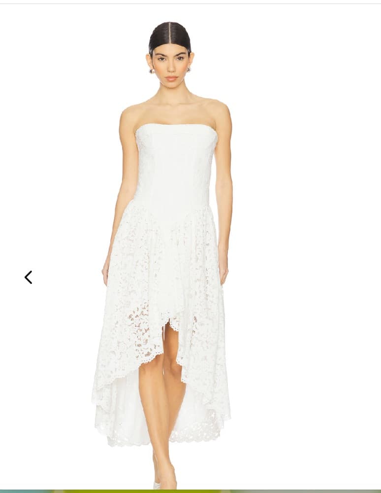 White Lace Bardot Dress - Image 2