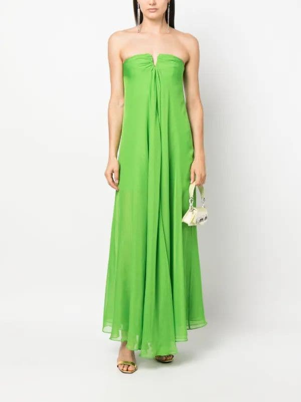 Cult Gaia Janelle Strapless Gown Green - Image 3