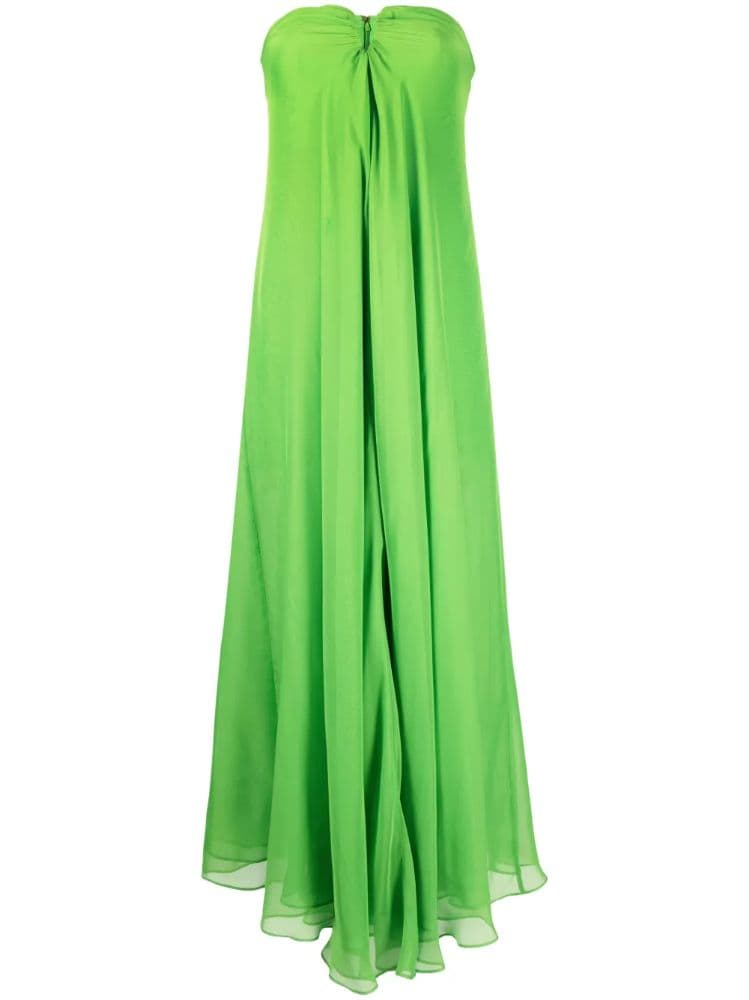 Cult Gaia Janelle Strapless Gown Green - Image 4