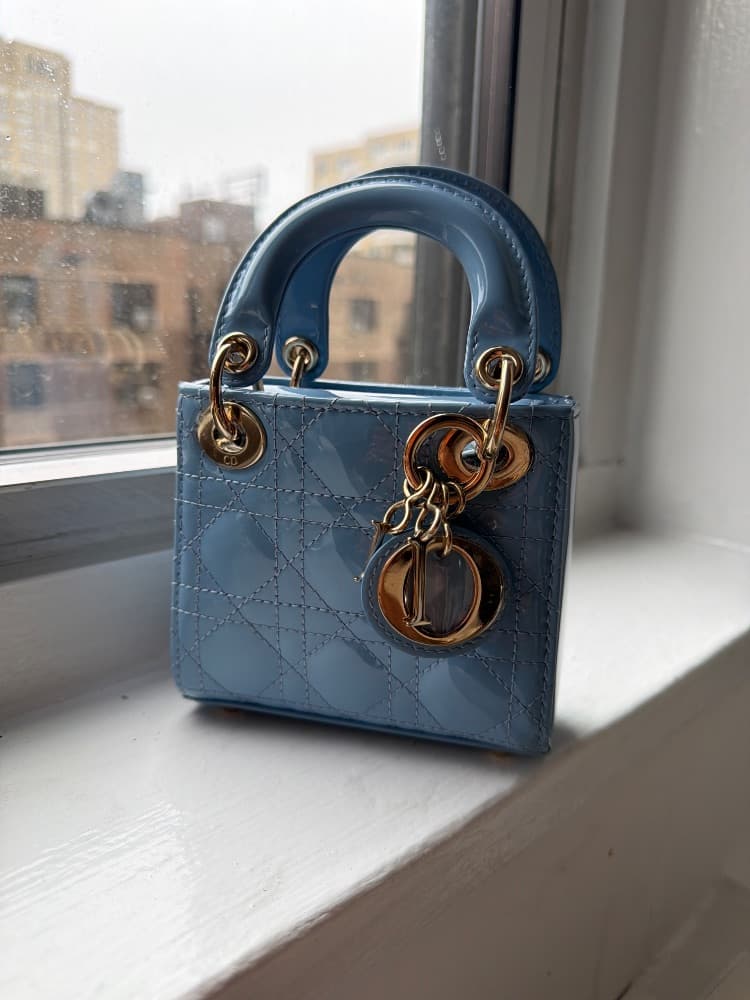 Mini Lady Dior Bag in Patent Cannage - Image 2
