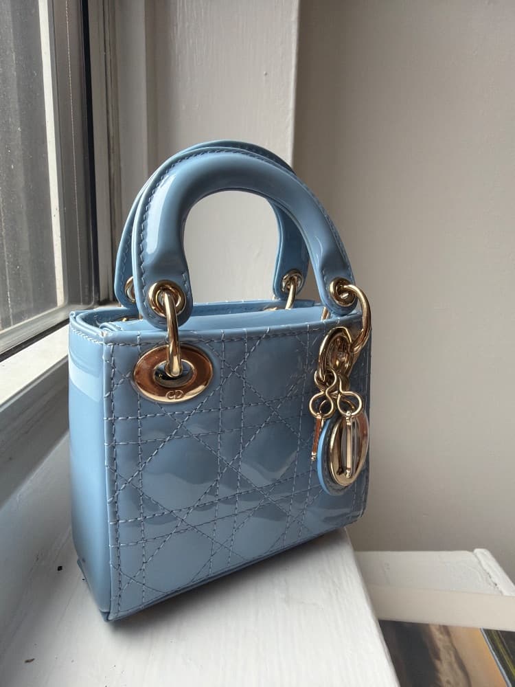 Mini Lady Dior Bag in Patent Cannage - Image 3