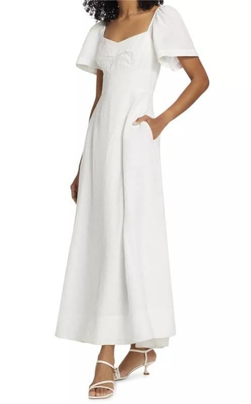 Tanya Taylor Kit Linen-Blend Midi-Dress - Image 1