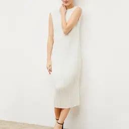M.M.LaFleur White Micropleat Dress - Image 3
