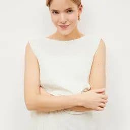 M.M.LaFleur White Micropleat Dress - Image 4